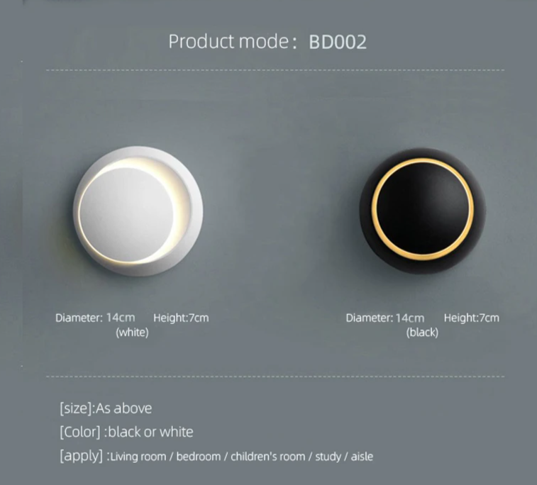Modern 5W LED Wall Lamp – 350° Rotating Sconce for Bedroom & Living Room Lighting