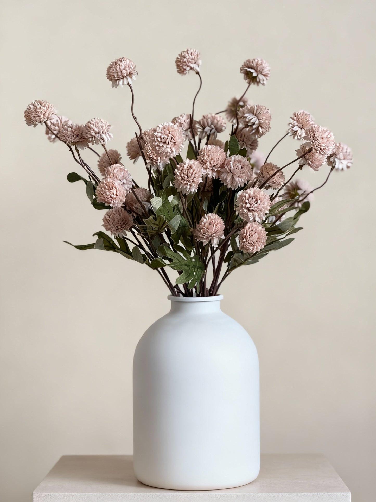 Set of 10 Faux Kiku Flowers – Light Pink