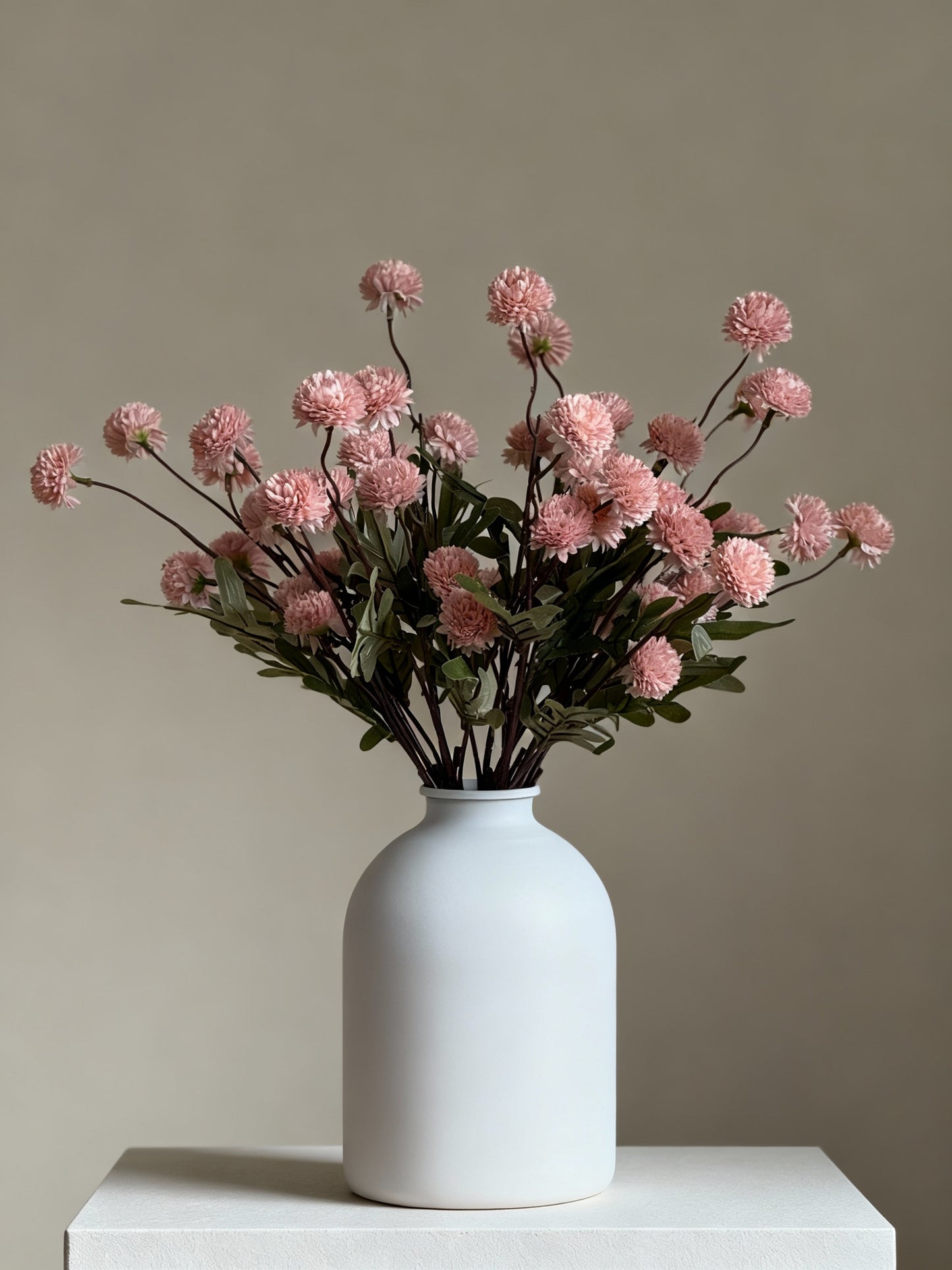 Set of 10 Faux Kiku Flowers – Pink