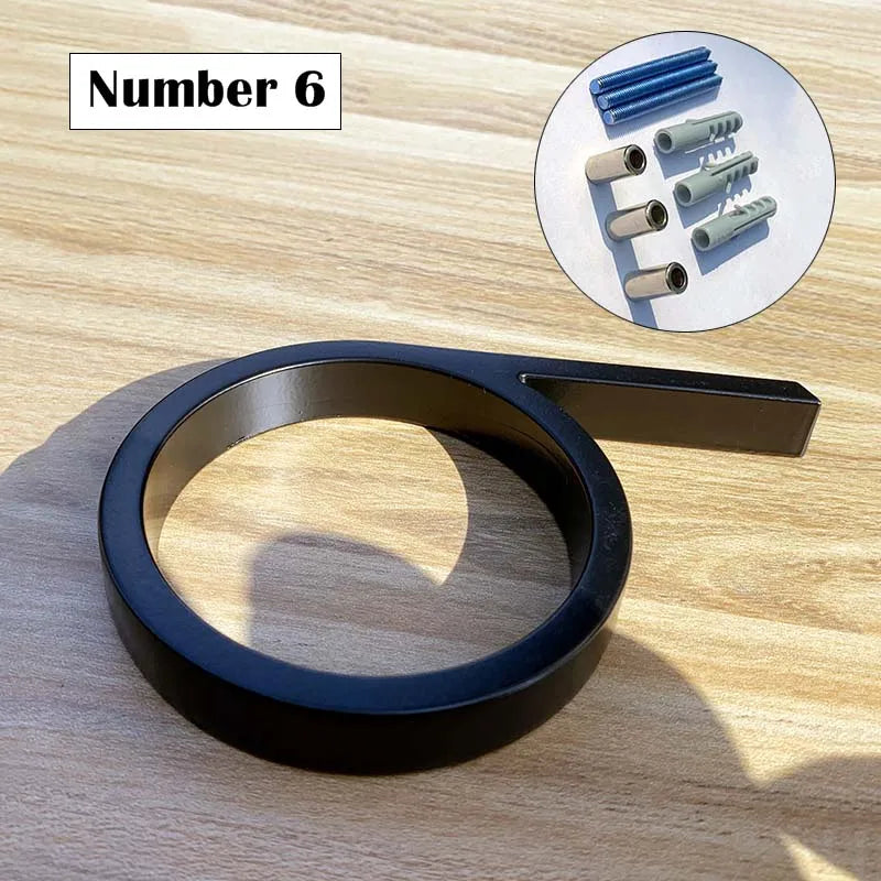 Metal House Number Sign – 125mm Black Floating Plate