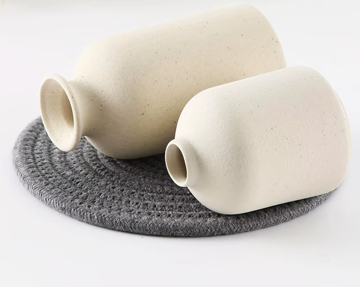 Set of 3 Rustic Ceramic Vases – Modern Home Decor