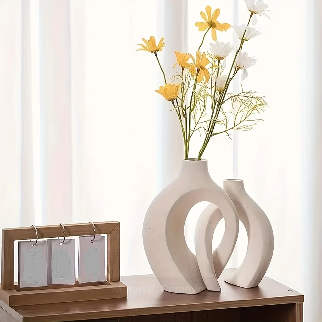 Boho Nordic Vase Set for Living Room Decor