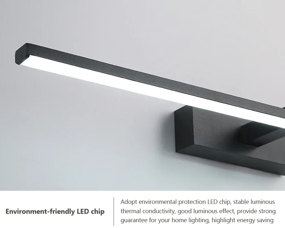 Modern LED Aluminum Wall Light for Bathroom Mirrors – Sleek Indoor Sconce