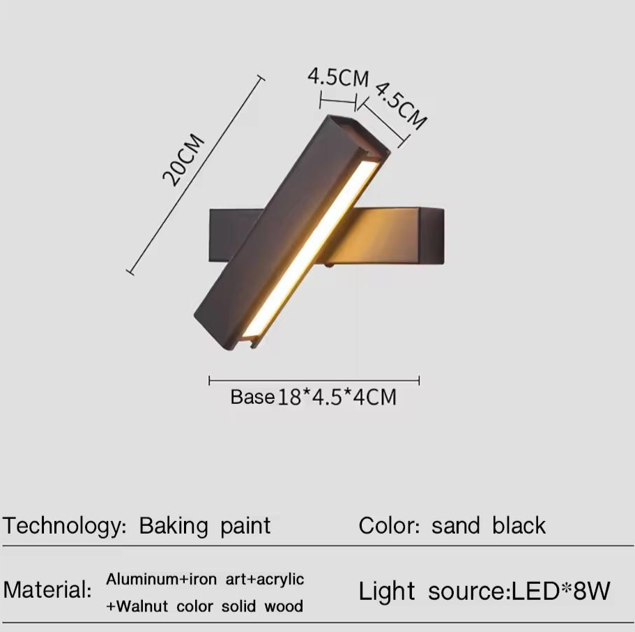 Modern 350° Rotatable LED Wall Sconce for Indoor Use