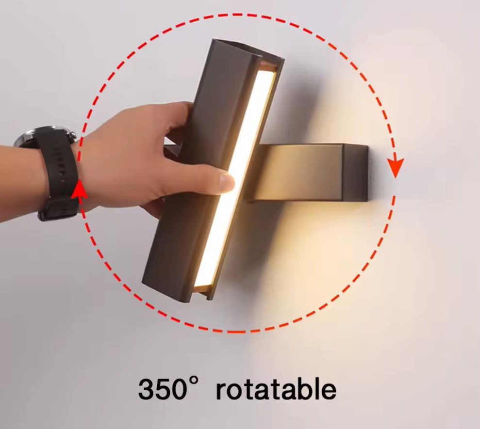 Modern 350° Rotatable LED Wall Sconce for Indoor Use