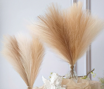 6PCS Artificial Pampas Grass – Fake Reed Flowers for DIY, Wedding, Table, Home & Christmas Decor