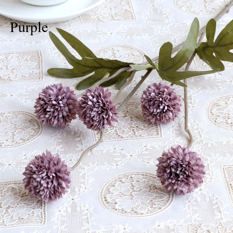5-Head Artificial Dandelion Bouquet – Wedding, Home, Party & Christmas Decor