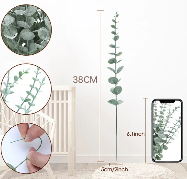 20PCS Artificial Eucalyptus Stems – Fake Greenery
