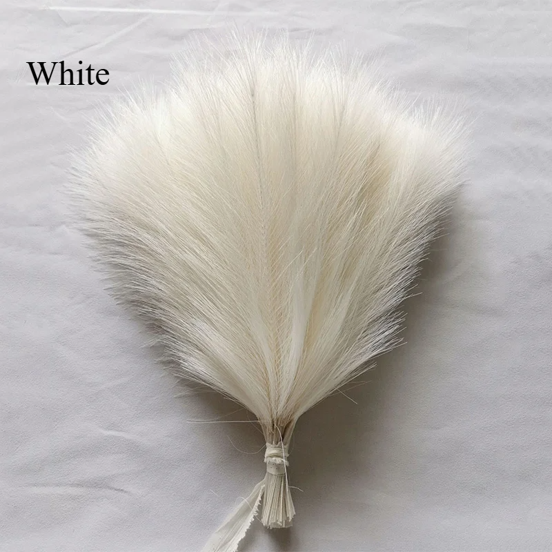 10Pc 14in Faux Pampas Grass Boho Wedding & Home Decor