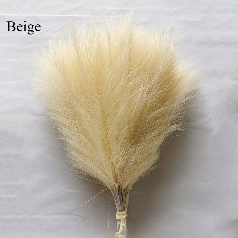 10Pc 14in Faux Pampas Grass Boho Wedding & Home Decor