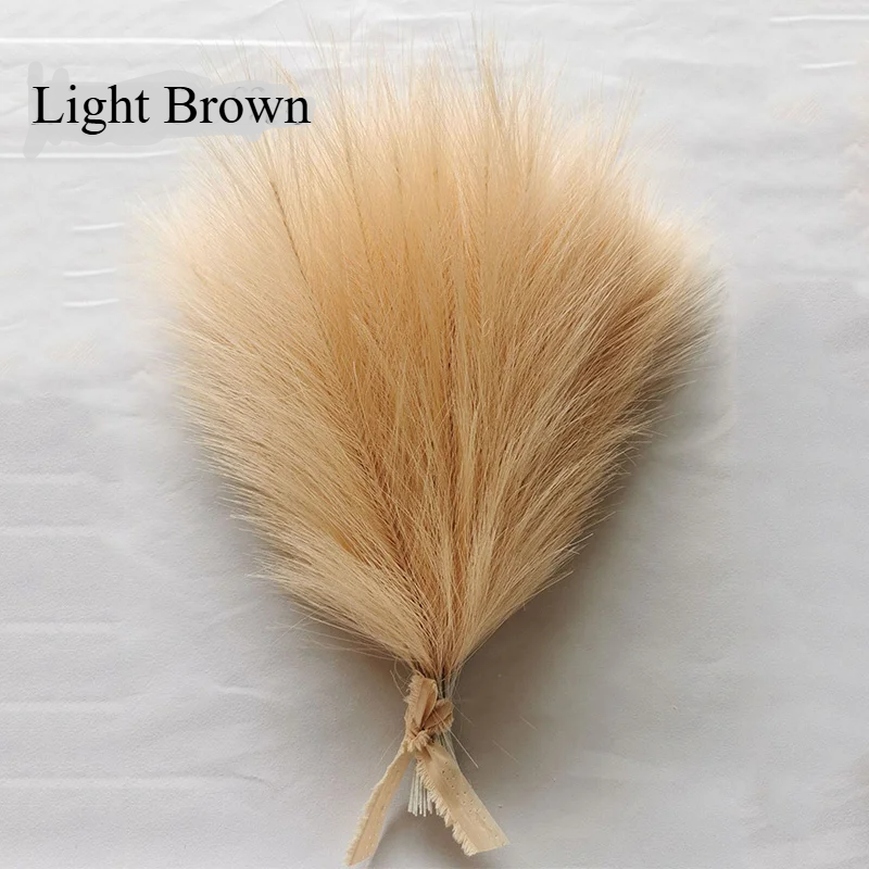 10Pc 14in Faux Pampas Grass Boho Wedding & Home Decor