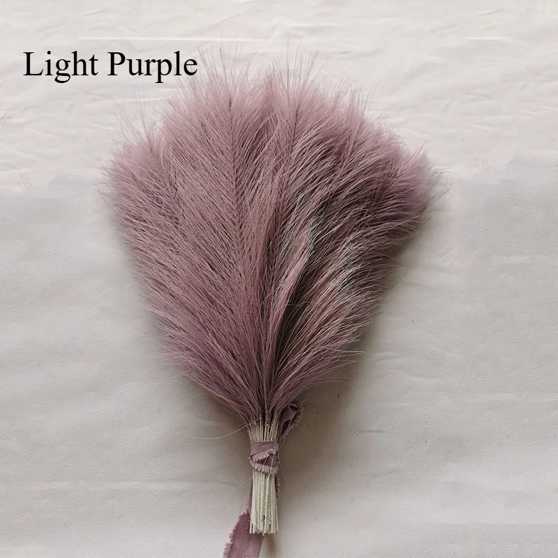 10Pc 14in Faux Pampas Grass Boho Wedding & Home Decor