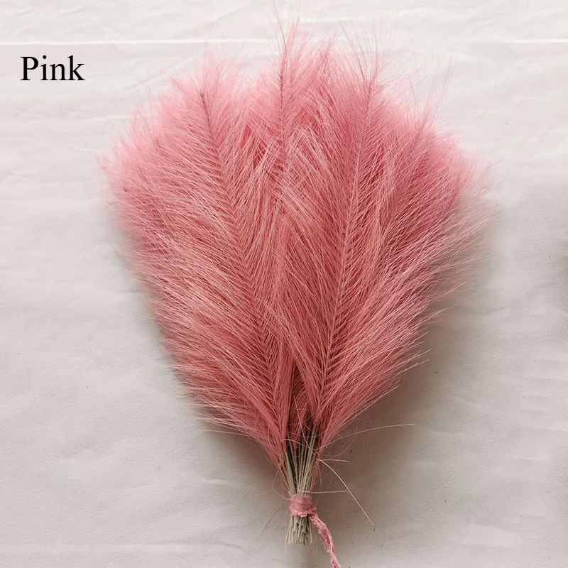10Pc 14in Faux Pampas Grass Boho Wedding & Home Decor