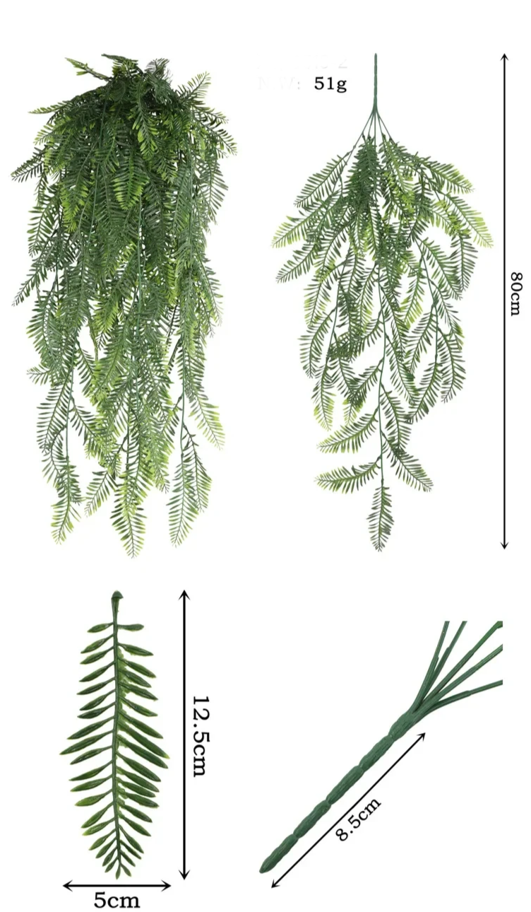 Lush 90cm Persian Fern Vine – Realistic Hanging Greenery for Stylish Home or Event Decor