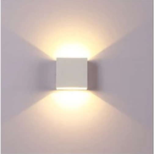 Set of 2 Modern LED Wall Sconces – 6W White Indoor Up & Down Lights