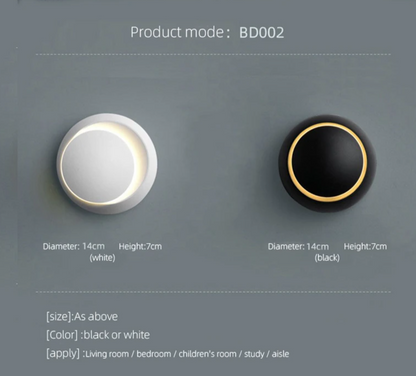 Modern 5W LED Wall Lamp – 350° Rotating Sconce for Bedroom & Living Room Lighting