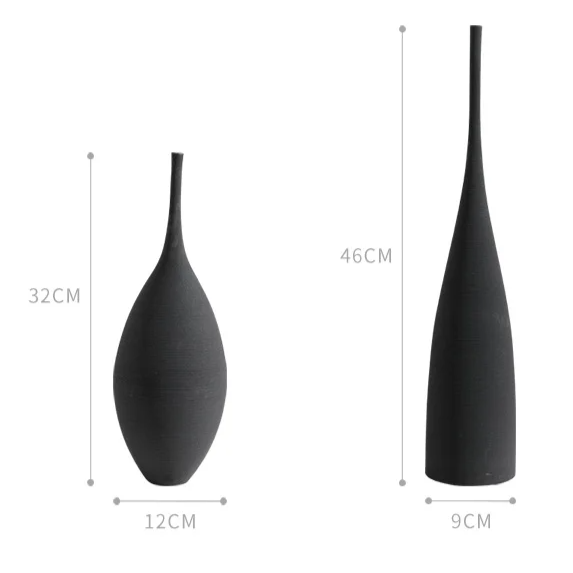 Minimalist Handmade Zen Ceramic Vase – Black & White Art Decor