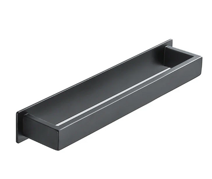 Black Stainless Steel Self-Adhesive Towel Rack – No Drill Wall Mount
