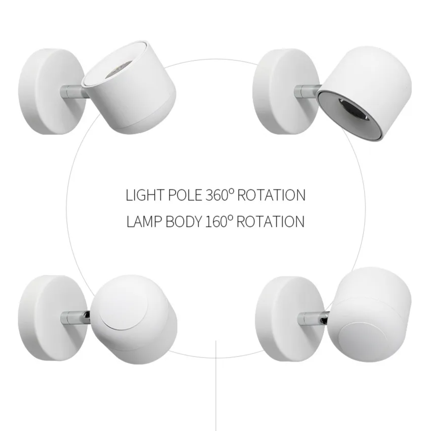 Dimmable LED Wall Lamp – Adjustable Angle Modern Bedside Reading Light with COB Chip