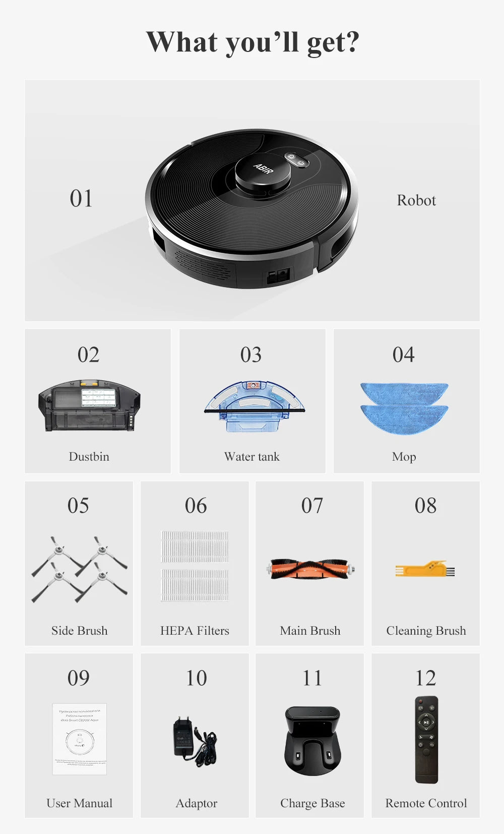 ABIR X8 Robot Vacuum – Laser Mapping, Multi-Floor, Zone Cleaning, No-Go Zones