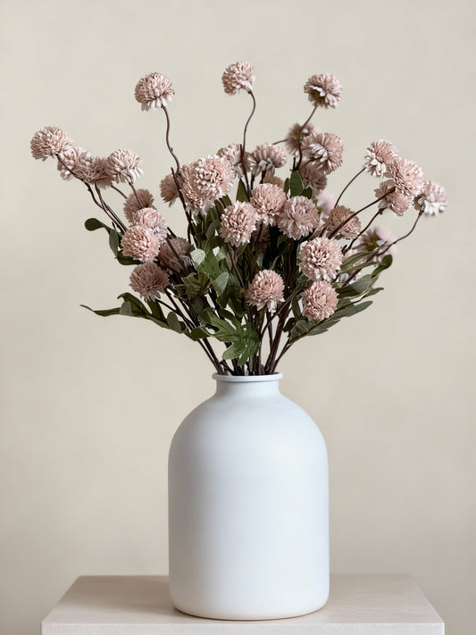 Set of 10 Faux Kiku Flowers – Light Pink