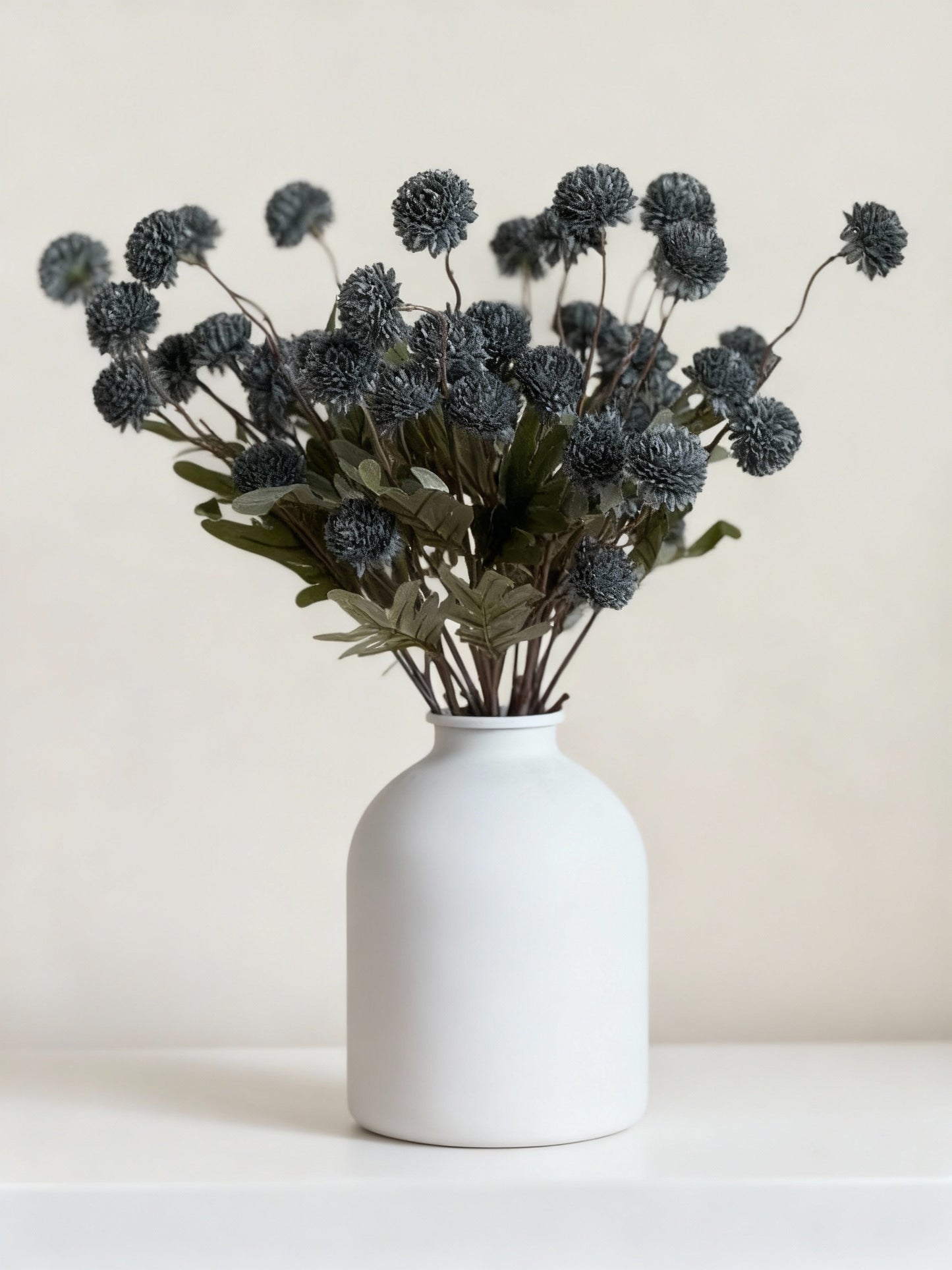 Set of 10 Faux Kiku Flowers – Blue