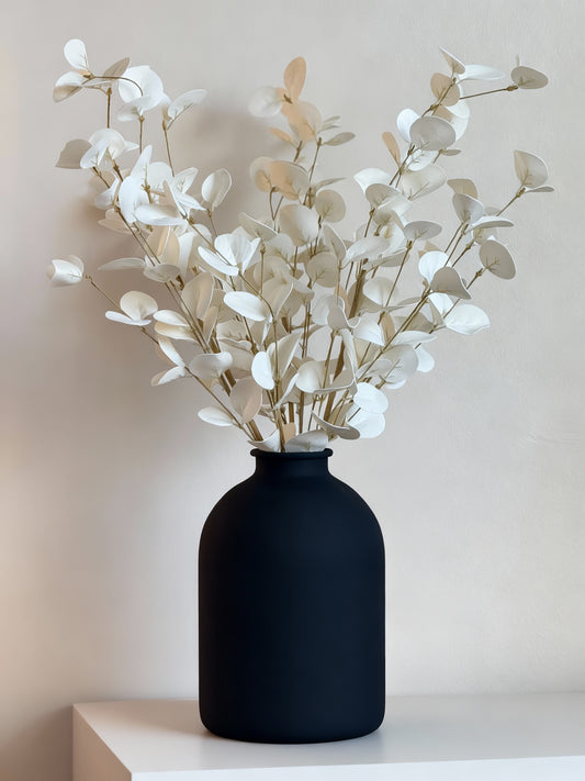 Black & White Metal Vase for Home Decor