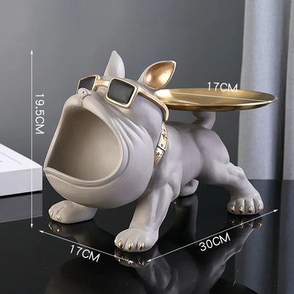 Bulldog Figurine Storage Box – 30Cm Resin Dog Ornament