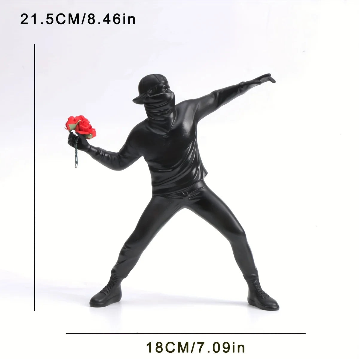 1 Pc Resin Banksy Flower Thrower Statue – Desk Decor Figurine