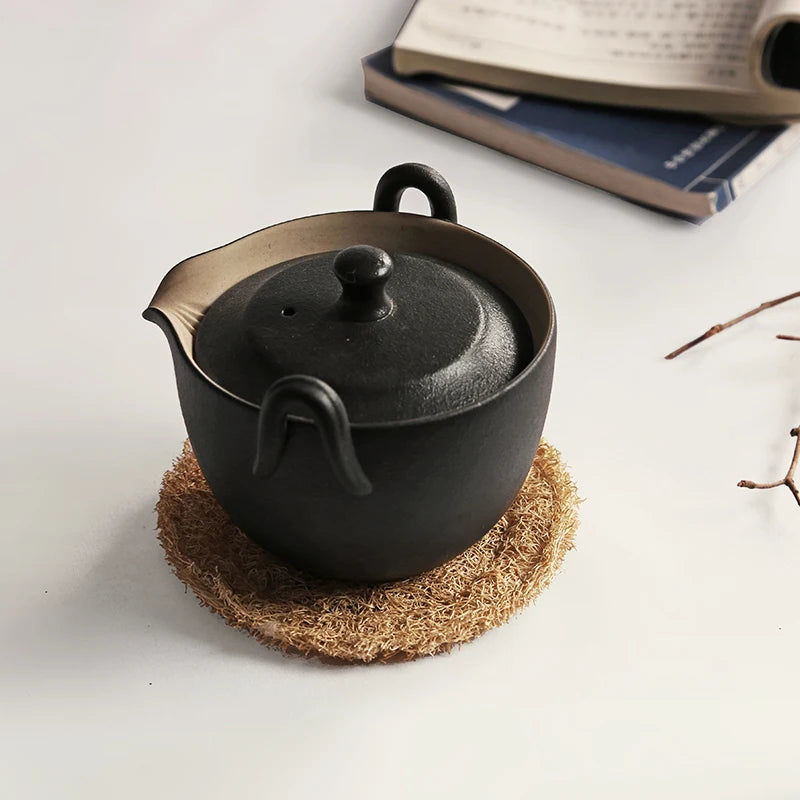Natural Loofah Tea Mat — Absorbent Teapot & Cup Coaster