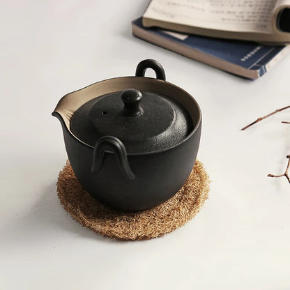 Natural Loofah Tea Mat — Absorbent Teapot & Cup Coaster
