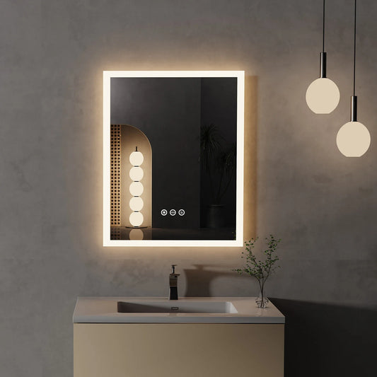 16x20" LED Bathroom Mirror with Anti-Fog & Touch Controls