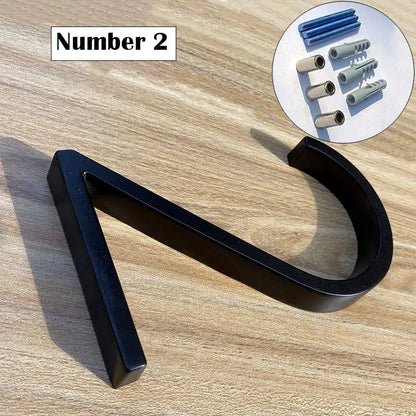 Metal House Number Sign – 125mm Black Floating Plate