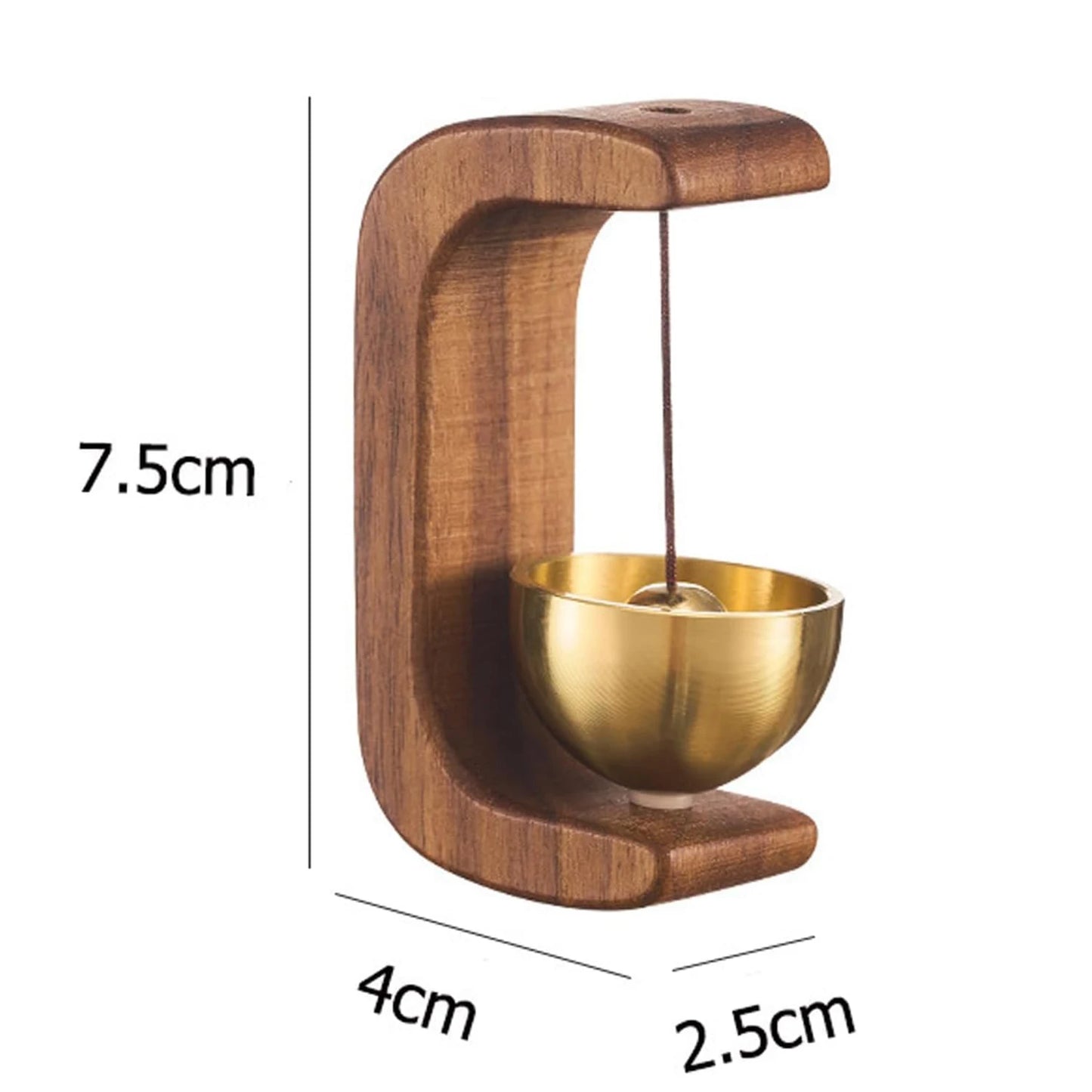 Brass & Wooden Magnetic Doorbell Chime — Self-Adhesive Home Decoration