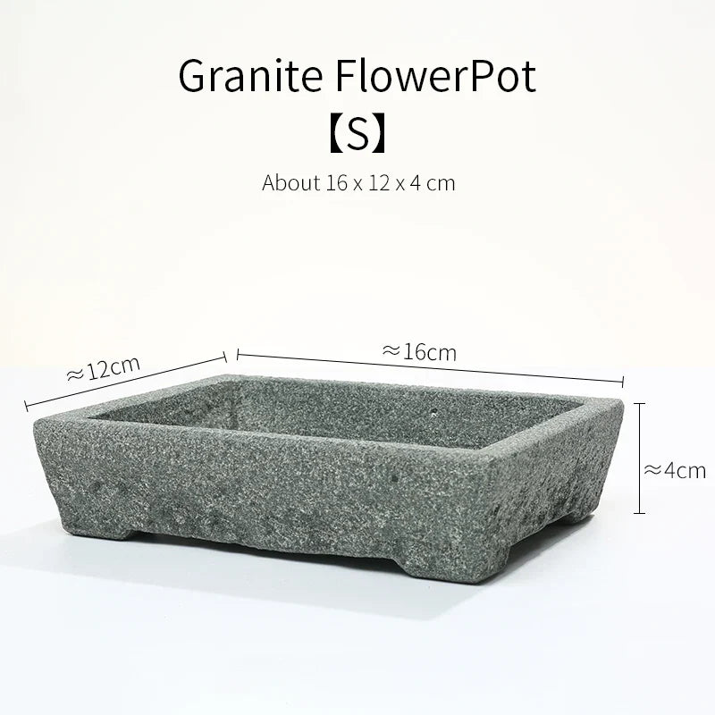 Natural Stone Trough Flowerpot — Retro Creative Vase for Home & Office Table