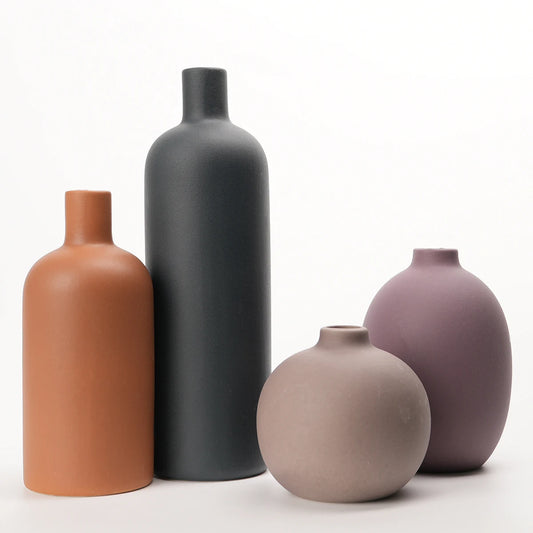 Rustic Ceramic Vase Set for Home Decor