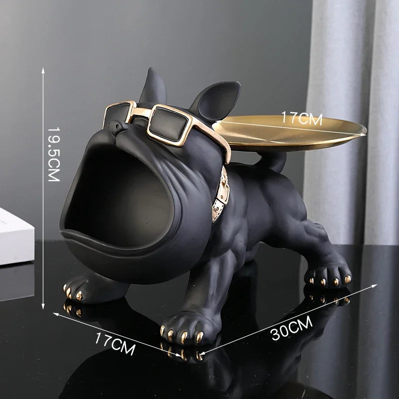 Bulldog Figurine Storage Box – 30Cm Resin Dog Ornament