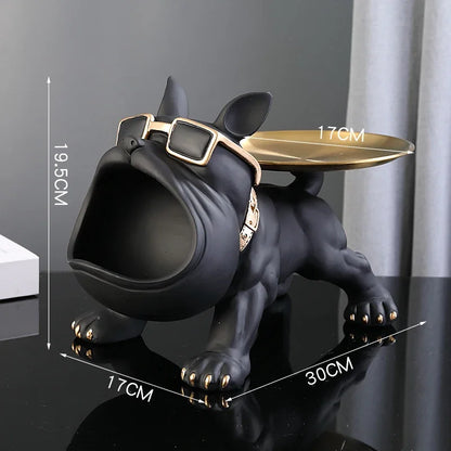 Bulldog Figurine Storage Box – 30Cm Resin Dog Ornament