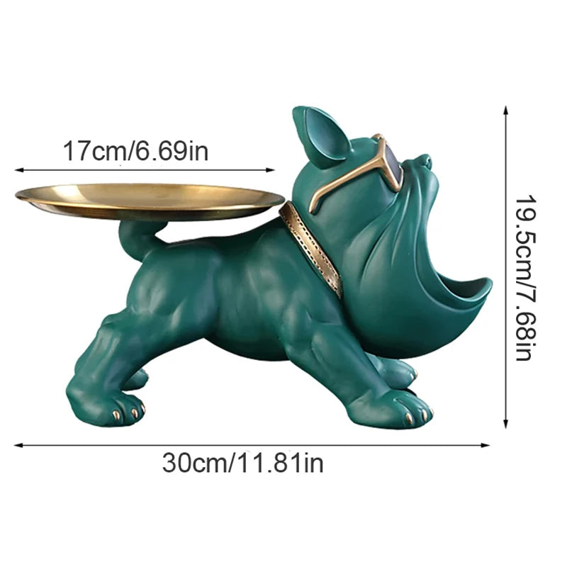 Bulldog Figurine Storage Box – 30Cm Resin Dog Ornament