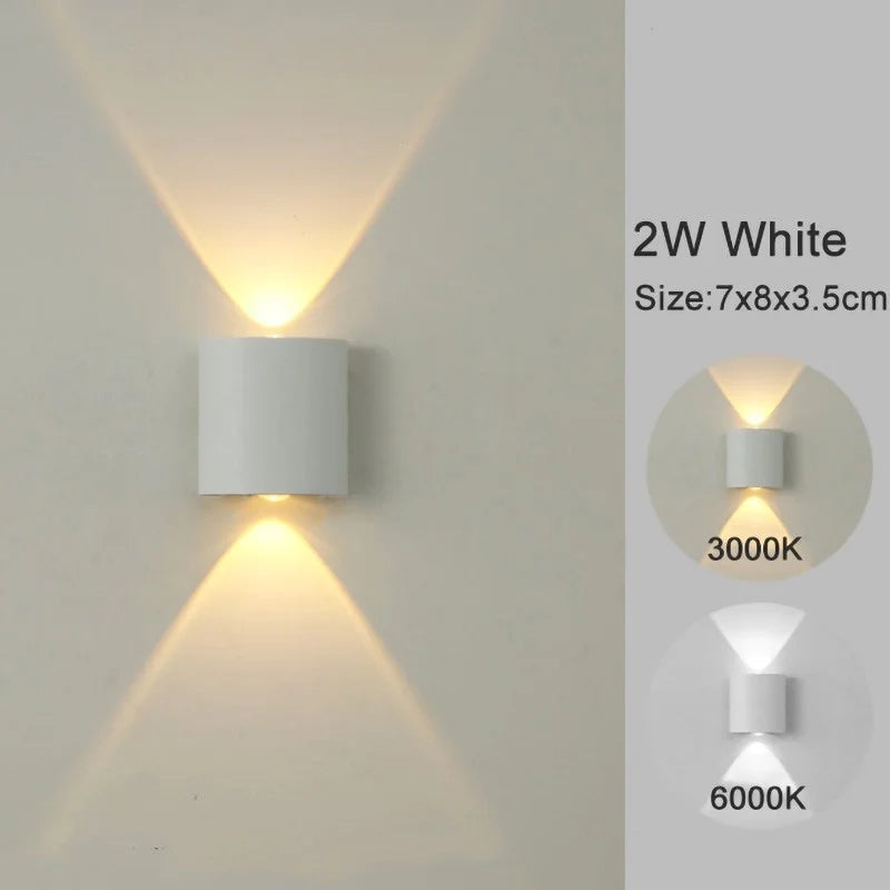 Modern LED Wall Sconces – White Up & Down Wall Mount Light for Indoor/Outdoor Use, Ideal for Living Room, Hallway, and Bedroom Decor