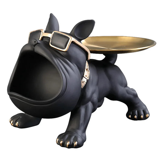 Bulldog Figurine Storage Box – 30Cm Resin Dog Ornament