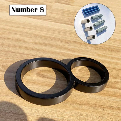 Metal House Number Sign – 125mm Black Floating Plate