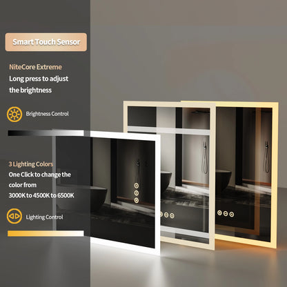 16x20" LED Bathroom Mirror with Anti-Fog & Touch Controls