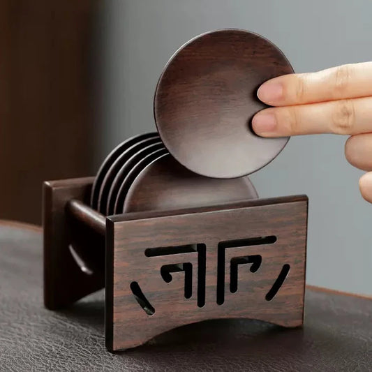 Elegant Ebony Wood Heat-Resistant Coaster
