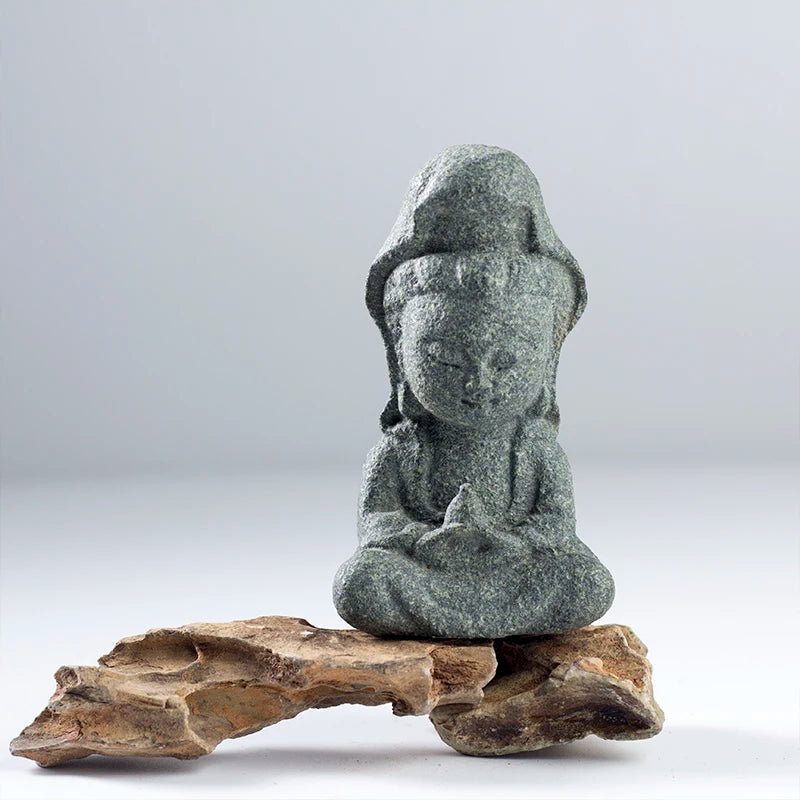 Granite Avalokitesvara Buddha Statue — Meditation Figurine & Home Decor