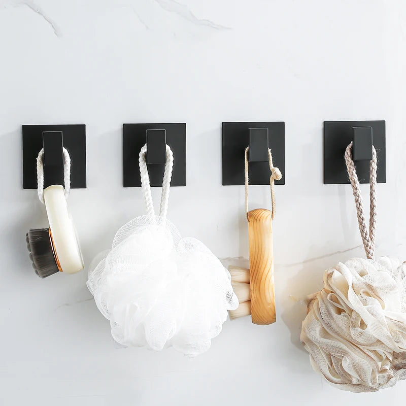 Black Self-Adhesive Wall Hooks – 3M Towel & Coat Hanger