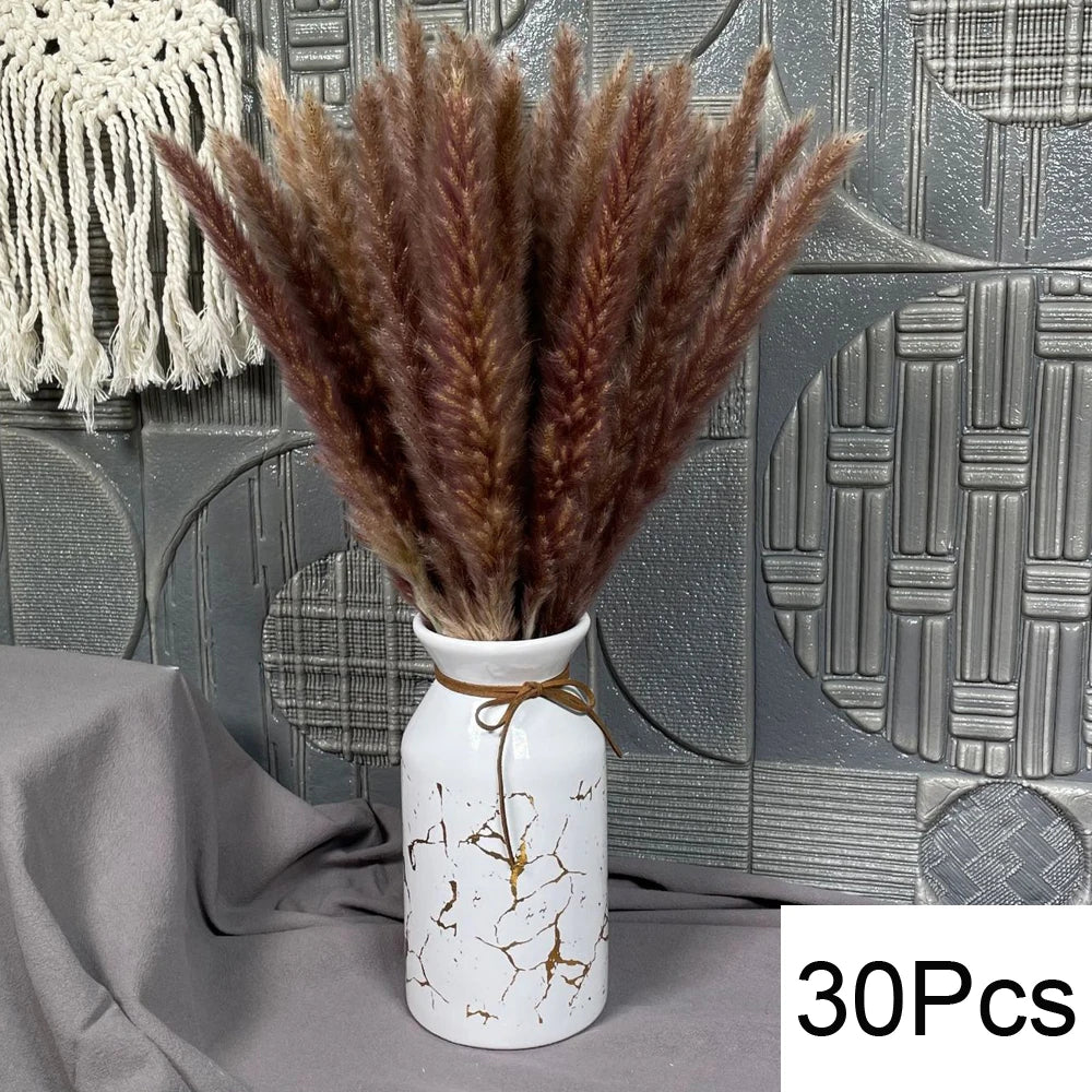 Natural Dried Pampas & Bunny Tails Bouquet – Boho Vase Decor