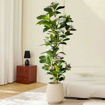 80/120Cm Tropical Artificial Ficus Large Banyan Plants Plastic Fiddle Fig Tree Branch Faux Magnolia Tree for Home Garden Decor