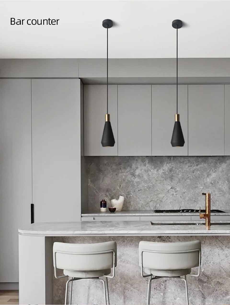 GU10 LED Pendant Light – Modern Black Hanging Lamp