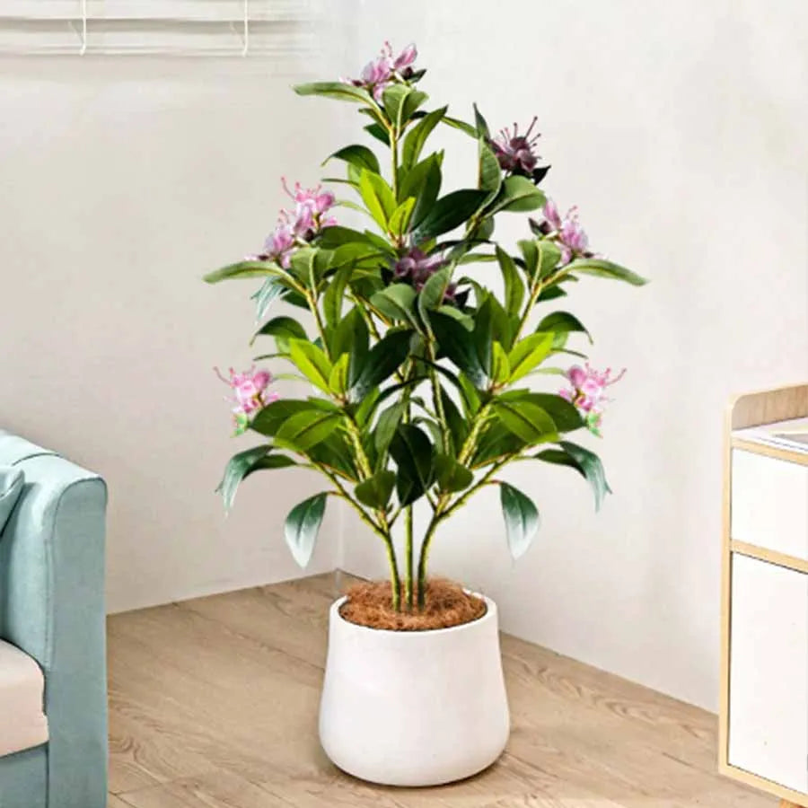 80/120Cm Tropical Artificial Ficus Large Banyan Plants Plastic Fiddle Fig Tree Branch Faux Magnolia Tree for Home Garden Decor
